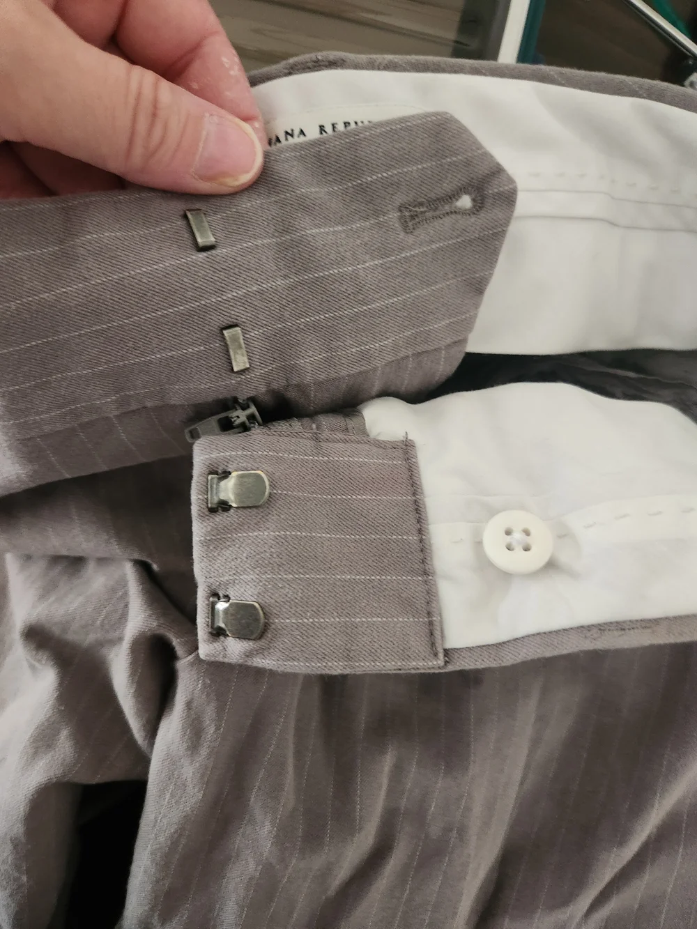 Banana Republic Sloan Light Gray Pinstripe Dress Pants
